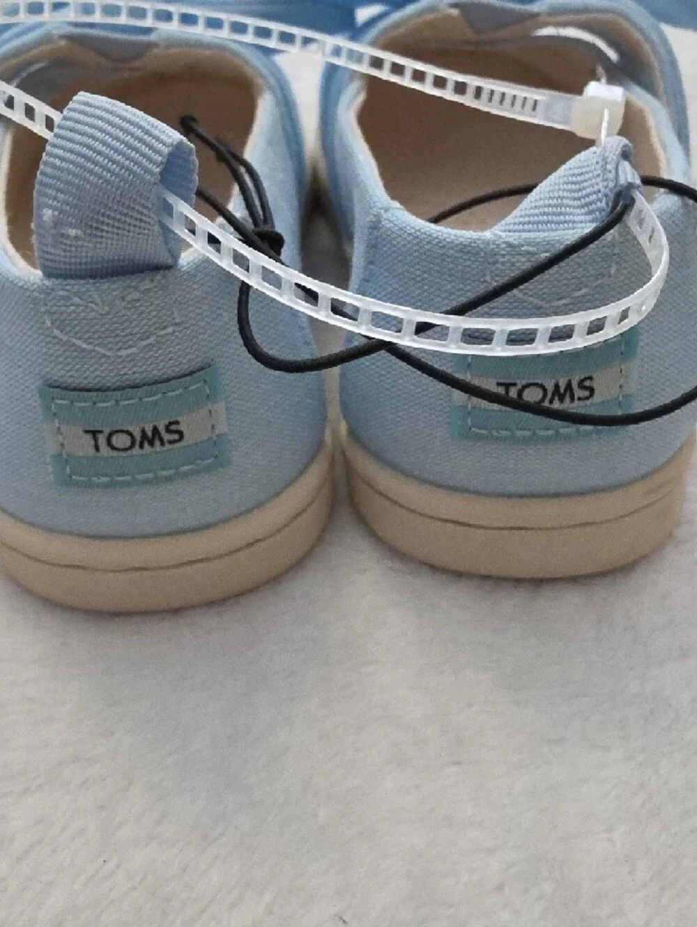 Toms -  Kids Light Blue Canvas Knot Ballet Flats